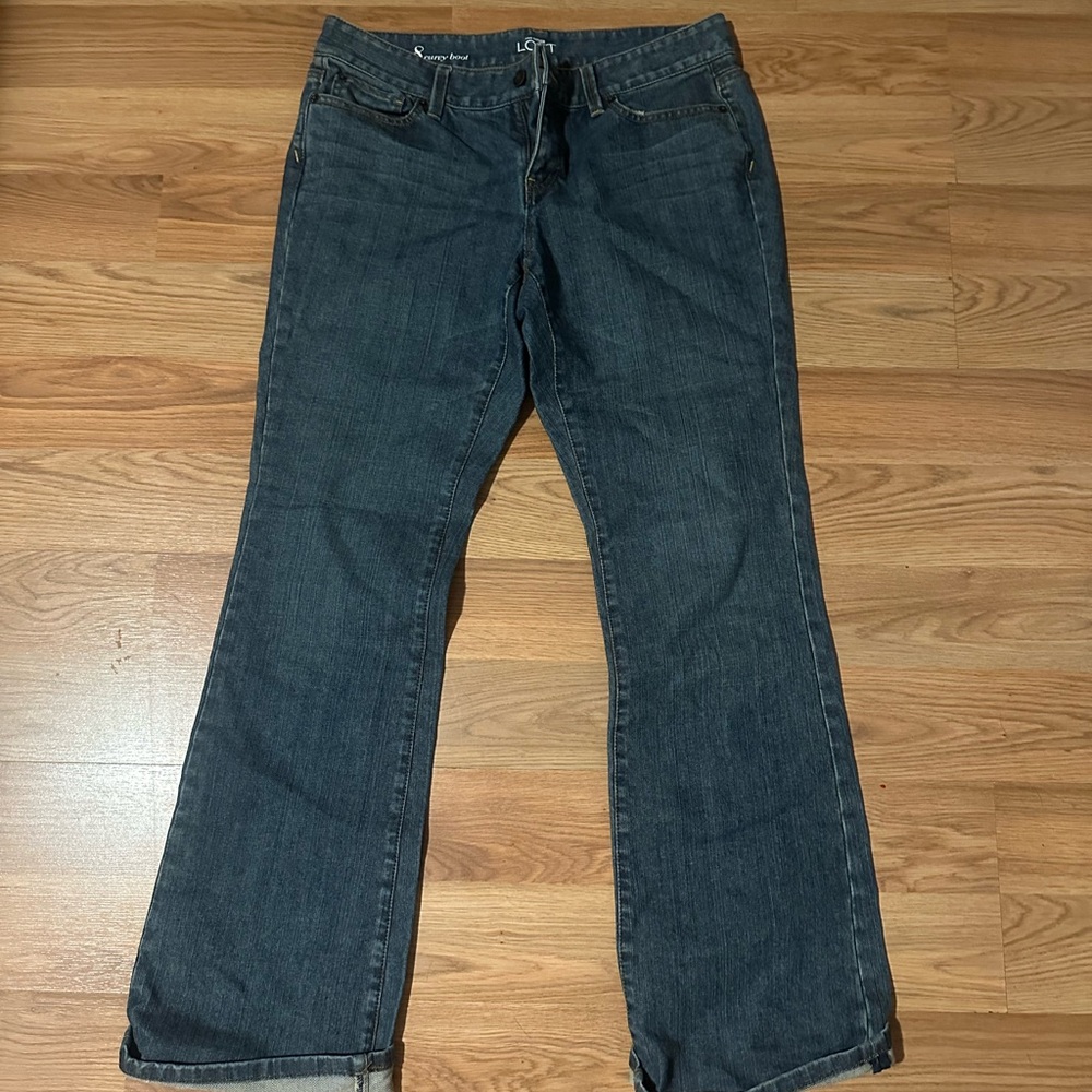 LOFT Dark Blue Boot Cut Jeans